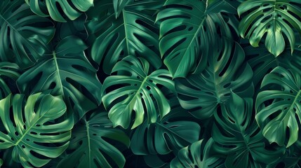 Tropical monstera leaf wallpaper with abstract leaf pattern modern. Botanical texture design for wall arts, prints, and rugs.