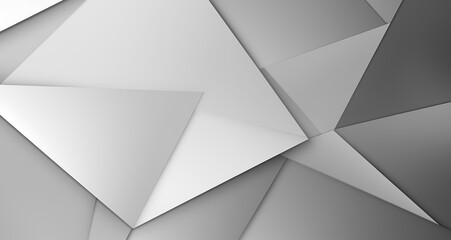 White Grey abstract modern background for design. 3D effect. Diagonal lines. Triangles. Gradient. Metallic sheen. Web banner. Wide. Panoramic. Dark. Geometric shapes.