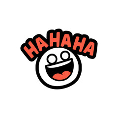 hahaha laugh sticker label vector illustration template design