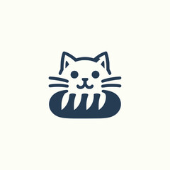 cat bakery cake pastry logo vector illustration template design