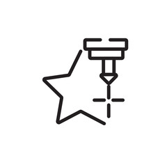 Cut Laser Machinery Line Icon