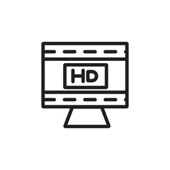 Digital Cinema Video Line Icon