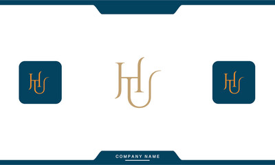 HU, UH, H, U, Abstract Letters Logo Monogram