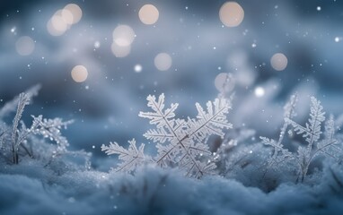 Fototapeta na wymiar Detailed close-up of crystal snowflake