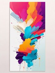 Colorful field: abstract poster in painting style
