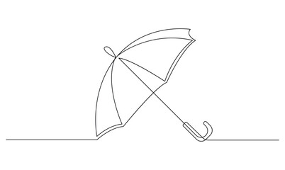 Vector continuous one simple single abstract line drawing of umbrella concept of safety and security - obrazy, fototapety, plakaty