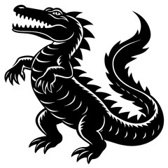 crocodile silhouette vector illustration,turnstone house,Cute cartoon dragon characters,Holiday t shirt,Hand drawn trendy Vector illustration,svg crocodile face,dragon on black background
