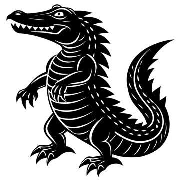 crocodile silhouette vector illustration,turnstone house,Cute cartoon dragon characters,Holiday t shirt,Hand drawn trendy Vector illustration,svg crocodile face,dragon on black background
