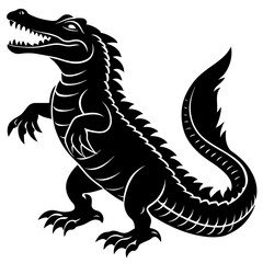 crocodile silhouette vector illustration,turnstone house,Cute cartoon dragon characters,Holiday t shirt,Hand drawn trendy Vector illustration,svg crocodile face,dragon on black background
