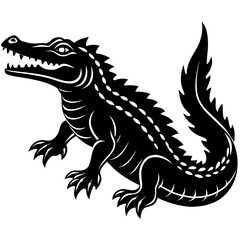 crocodile silhouette vector illustration,turnstone house,Cute cartoon dragon characters,Holiday t shirt,Hand drawn trendy Vector illustration,svg crocodile face,dragon on black background
