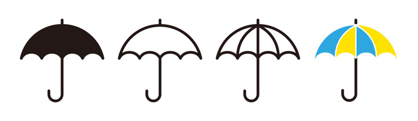 Umbrella vector icon set