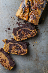 Chocolate matcha loaf bread