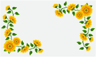 Beautiful Sun Flower Corner Design