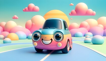 Whimsical Candy-Colored Car