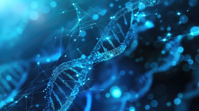 Digital technology high tech sci fi medical science and healthcare glowing light blue futuristic scientific background