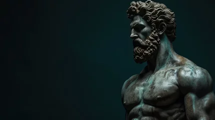  A stoic Greek bearded man bronze statue © designwala
