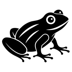 frog silhouette vector art illustration