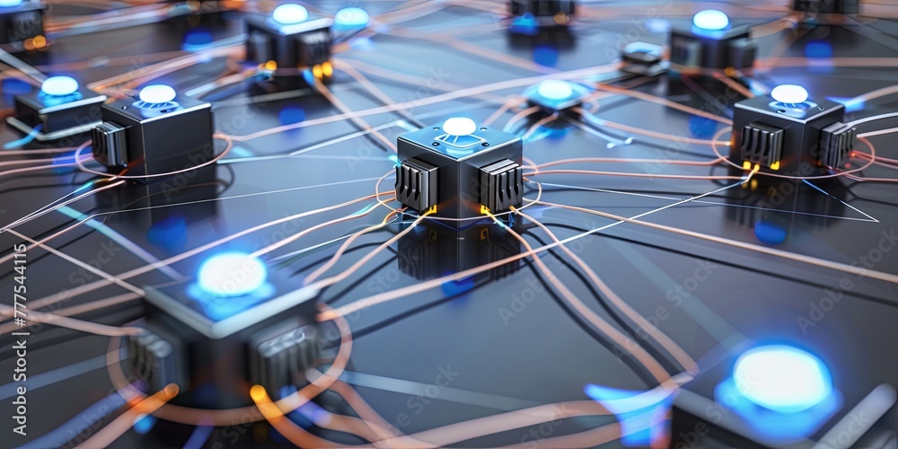 Aufkleber Devices sharing data directly without intermediaries, representing P2P networks