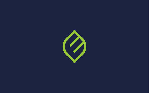 letter e with leaf logo icon design vector design template inspiration