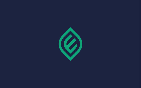 letter e with leaf logo icon design vector design template inspiration
