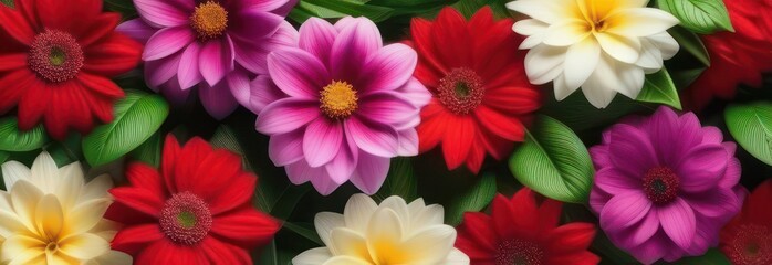 Banner spring flowers with free space in pastel colors	
