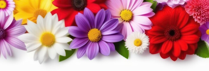 Banner spring flowers with free space in pastel colors	

