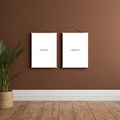 Photoshop mockup template white frame for custom image and text