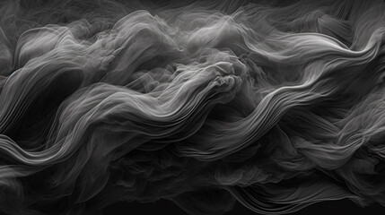 A black and white image of smoke with a long, curvy line