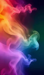 Muurstickers Abstract rainbow smoke background texture. AI generated. © Jason Yoder