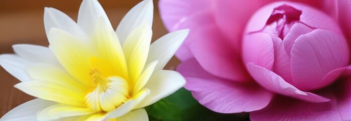 Naklejka premium Banner, massage, light background, beautiful flowers, place for text