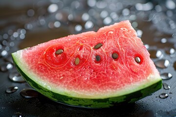 Vibrant juicy watermelon slice with seeds