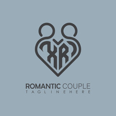 Couple love Heart symbol ALL letter logo icon design template. May be used in medical, dating, Valentines Day and wedding design.