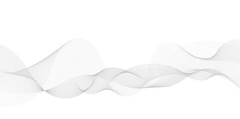 Gray and white abstract background with flowing particles. Digital future technology concept. Abstract white paper wave background and abstract gradient and white wave curve lines.