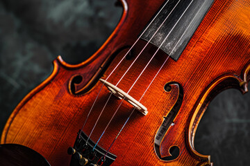 Fototapeta premium A violin with a wooden body and a black string