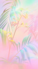 Abstract Pastel Prism Palm Fronds Composition