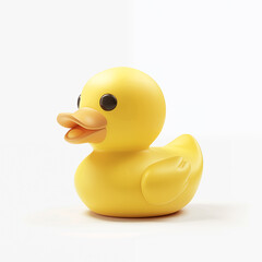 Yellow rubber duck isolated on white background - 777556370
