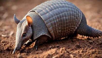 An-Armadillo-With-Its-Claws-Digging-Into-The-Soil-