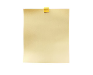 Paper sticky note isolated on transparent background
