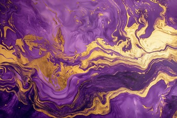 A mesmerizing display of organic swirls in purple and gold, this image captures the essence of...