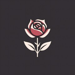 rose flat minimalist  logo