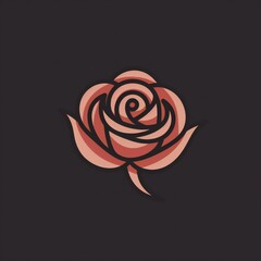 rose flat minimalist  logo