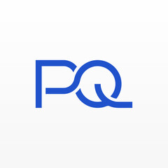Modern minimal style PQ initial logo suitable for business