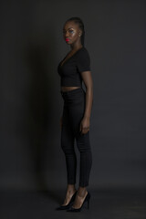 Elegant and Graceful: A Portrait of Confidence in Monochrome Apparel Banner