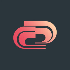 CD initials logo modern futuristic style bright shiny colors