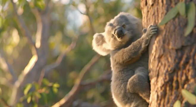 koala in tree footage