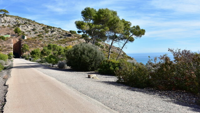 bikeway Via Verde CR 234 Ojos Negros near town Segorbe in Spain