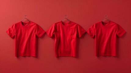  T-shirts isolated on red