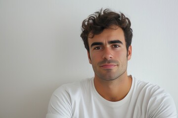 Fototapeta premium Confident Brazilian Man in Minimalist Setting