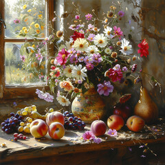 still life with flowers