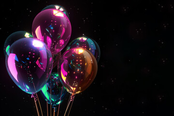 Festive golden and colourful metallic balloons for events. - 777571589